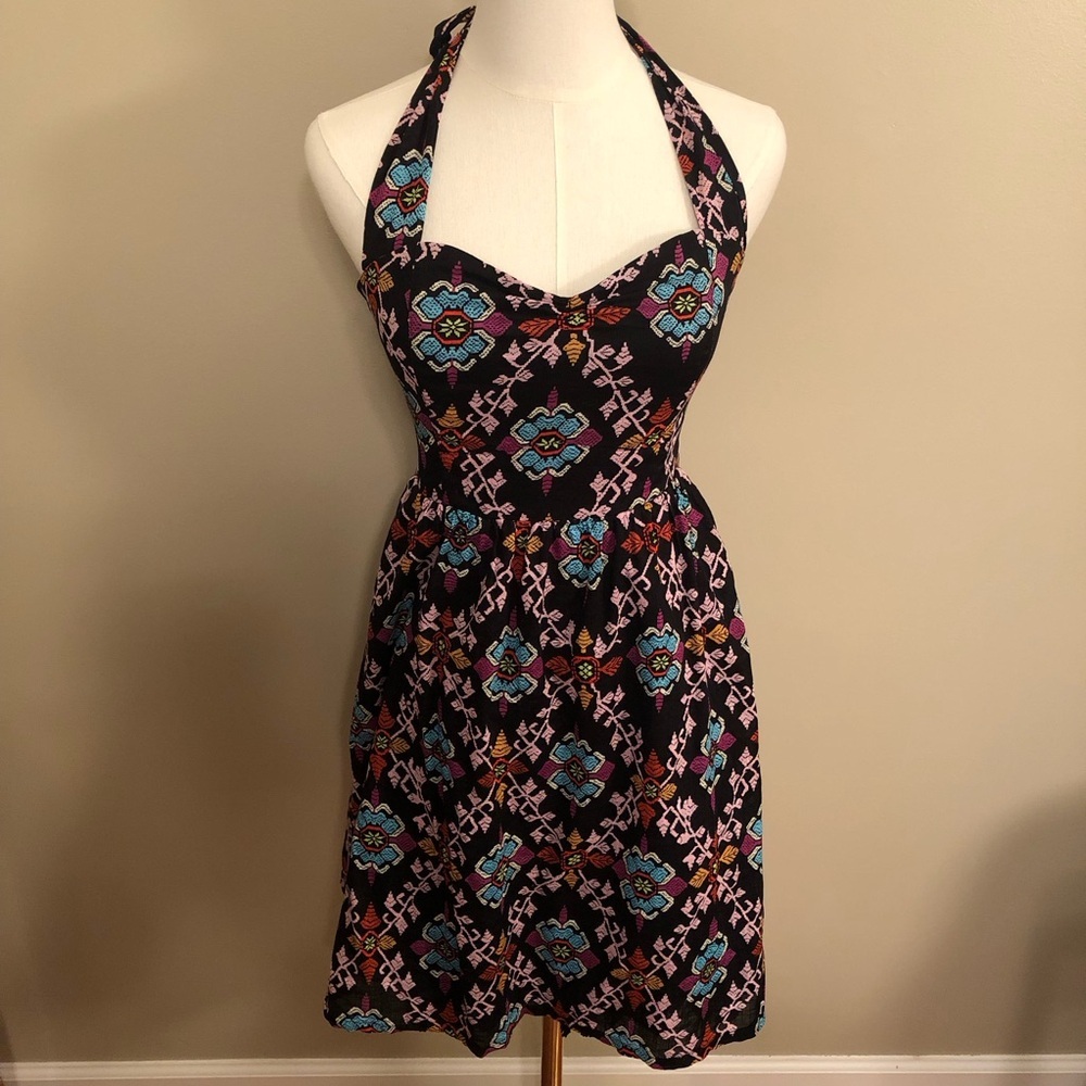 Edme & Esyllte Primula Floral Halter Neck Patterned Dress Size 2